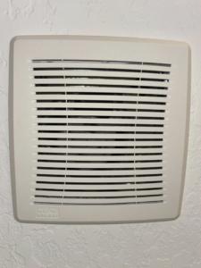 A spotless bathroom exhaust fan, expertly cleaned by Saari's Cleaning Services LLC in Jacksonville, FL.