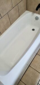 A sparkling clean bathtub, showcasing the excellent results of house cleaning services by Jolley Services, INC in Bossier City, LA.