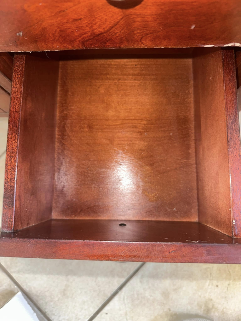 A sparkling clean drawer after professional house cleaning by Sarah's Cleaning Services in Kenner, LA.