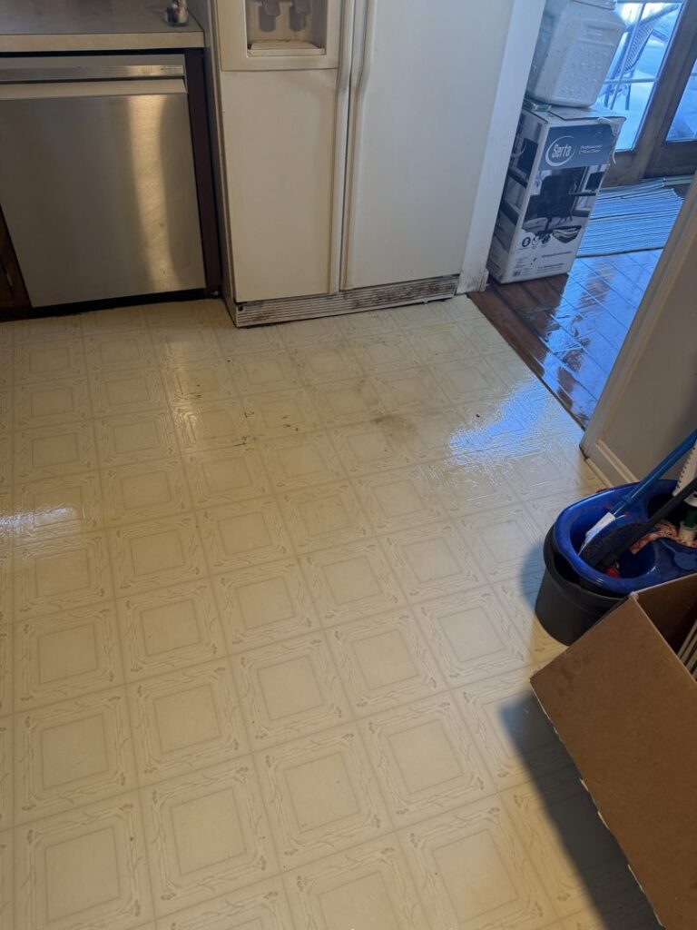 A clean kitchen floor after professional cleaning services by Rebeccas Customized Cleaning LLC in Reading, PA.