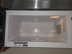A sparkling clean microwave interior after service by Perfectly Maid in Spokane, WA.