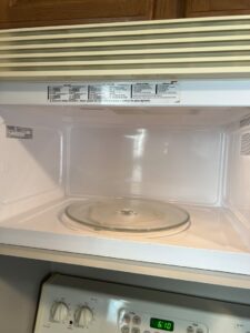 A spotless microwave interior, professionally cleaned by Whole New World Cleaning Service, LLC in Wilmington, DE