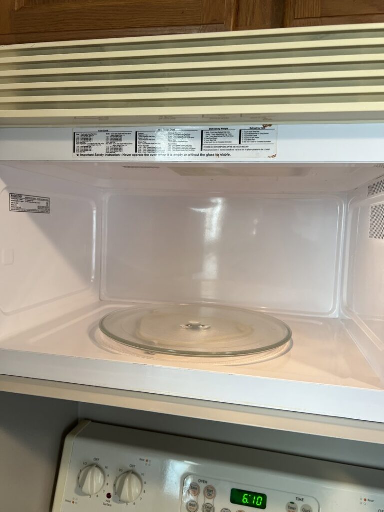 A spotless microwave interior, professionally cleaned by Whole New World Cleaning Service, LLC in Wilmington, DE