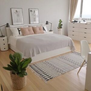 A clean and tidy modern bedroom, showcasing the results of house cleaning by Cleaning with Lisseth in Madison, WI.