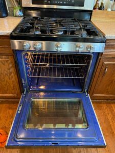A sparkling clean oven interior after professional cleaning by No Stress Cleaning Services in Virginia Beach, VA