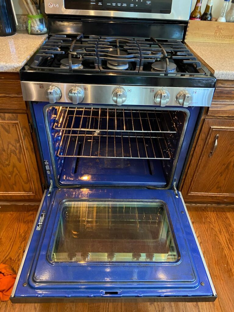 A sparkling clean oven interior after professional cleaning by No Stress Cleaning Services in Virginia Beach, VA