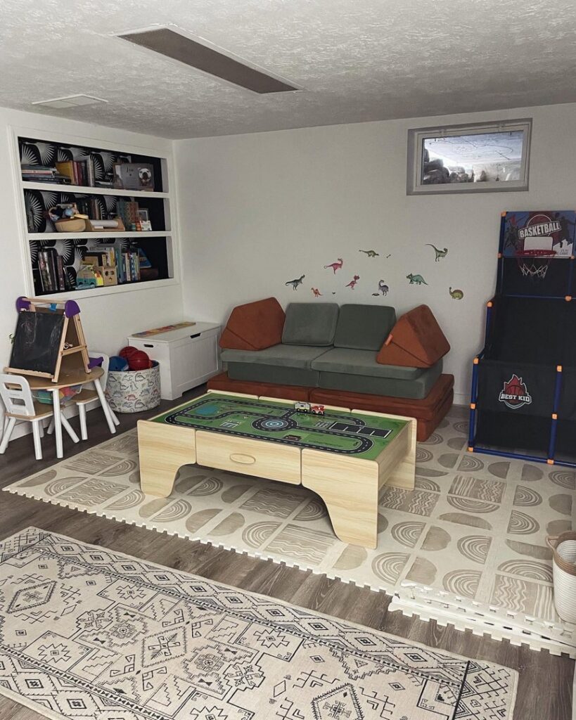 A tidy children's playroom with toys neatly organized, reflecting the meticulous house cleaning services of Cleans by Roseileen LLC in Louisville, KY.