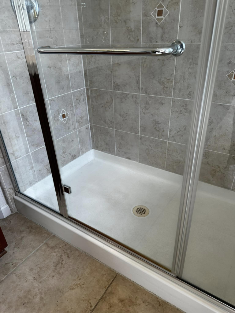 A sparkling clean shower stall after professional house cleaning by A.M.L Janitorial Services LLC in Sparks, NV.