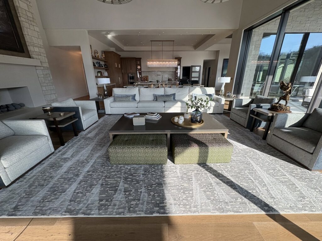 A beautifully cleaned and spacious living room with modern decor, showcasing Kleen Slate's results in Shakopee, MN.