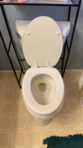 A freshly cleaned toilet in a residential bathroom by Estela's Cleaning Service's in Lake Elmo, MN.