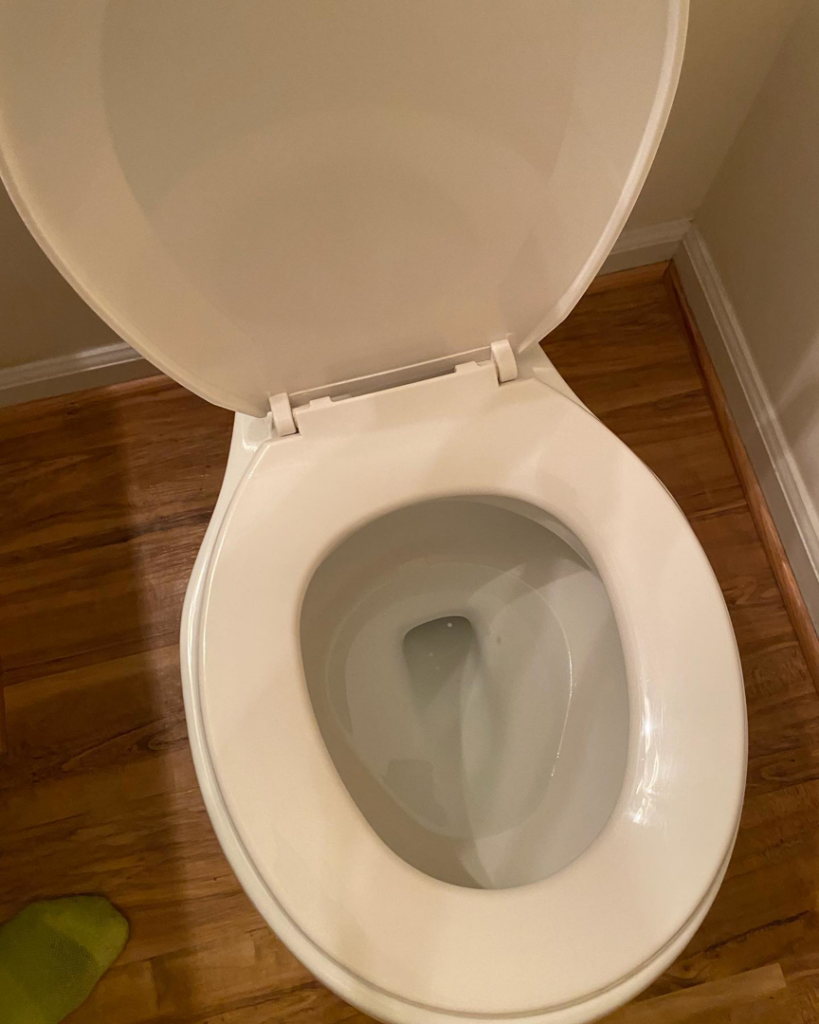 A sparkling clean toilet bowl, showcasing the meticulous bathroom cleaning services by Touches of Grace Cleaning Services in Virginia Beach, VA.