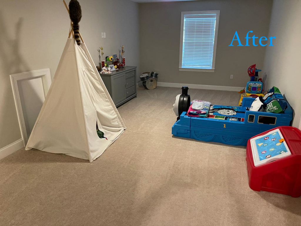 A child's room after professional cleaning by J&J clean services in Pittsburgh, PA, showing a tidy space.
