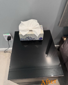 A sparkling clean glass table after house cleaning service by J&J clean services in Pittsburgh, PA.