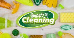 A professional cleaner from Smart Cleaning wiping a kitchen counter in Oakton, VA