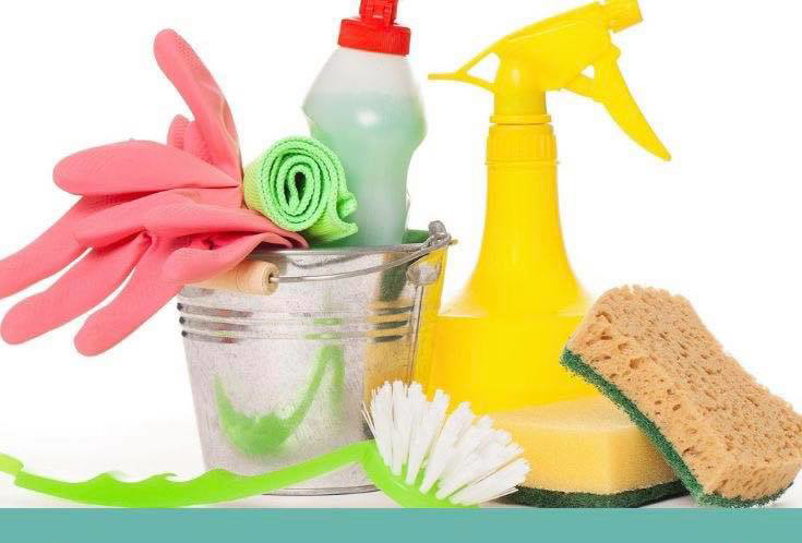 Essential cleaning supplies and equipment for house cleaning services by Magic Maids in Bremen, AL.