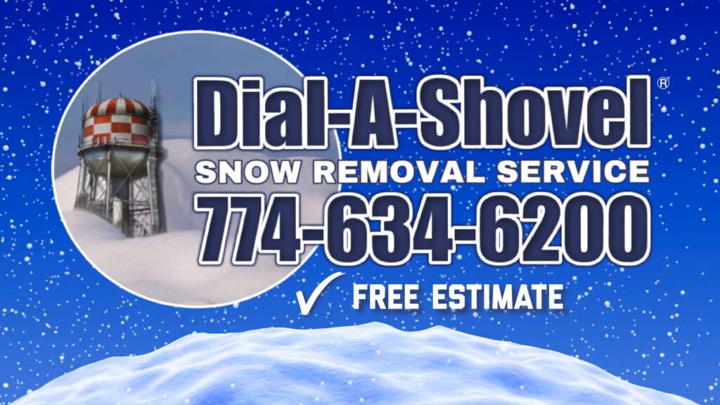 A residential driveway and sidewalk completely cleared of snow by Dial-A-Shovel in New Bedford, MA.