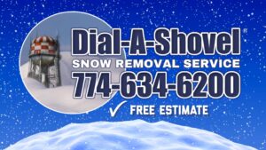 A residential driveway and sidewalk completely cleared of snow by Dial-A-Shovel in New Bedford, MA.