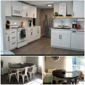 A collage showcasing clean kitchen and dining areas after professional cleaning by Perfectly Maid in Spokane, WA.