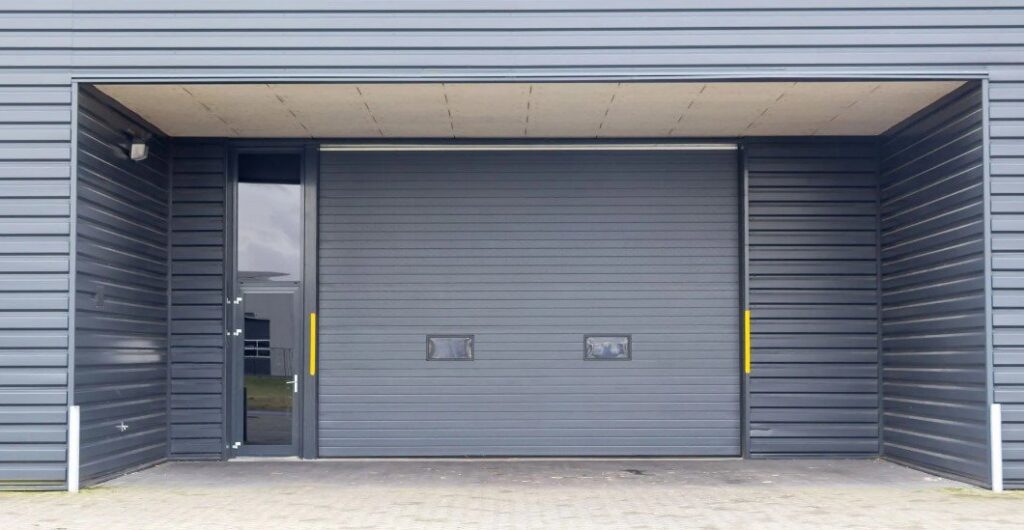 A commercial roll-up garage door installed by Mascolo Overhead Doors & Maintenance in Brookfield, CT.
