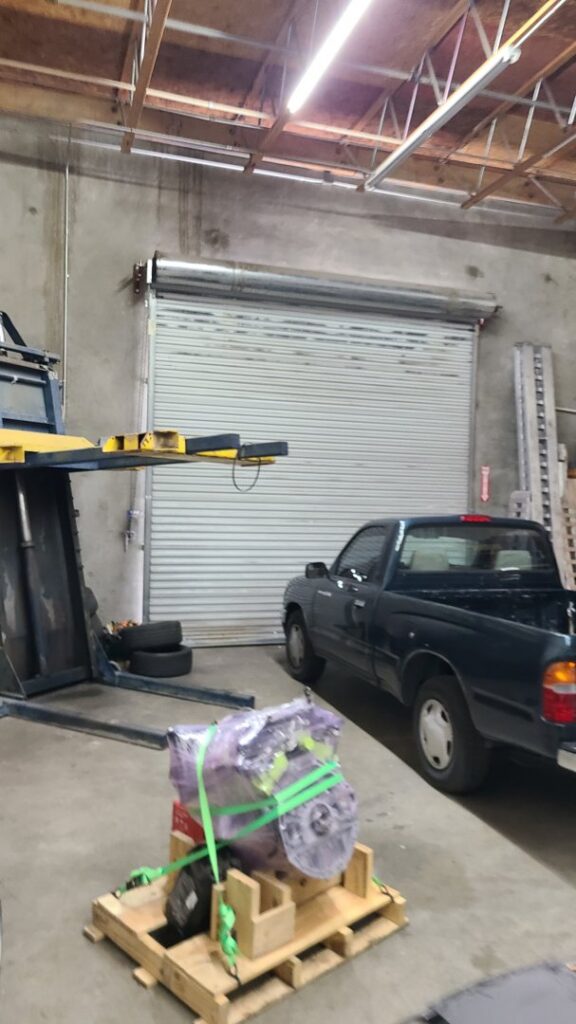 An interior view of a commercial rolling garage door, serviced by USA Doors in Doral, FL.