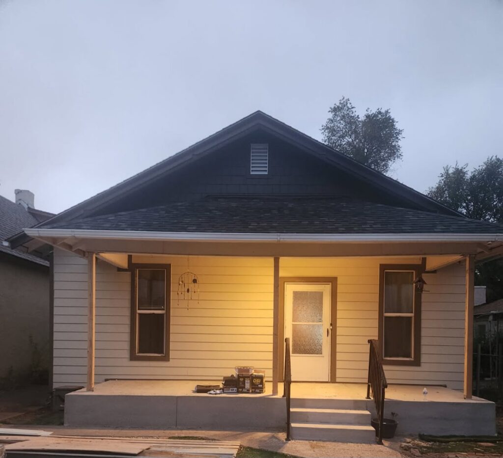 A newly completed siding installation on a residential home by EZ General Construction in Colorado Springs, CO.