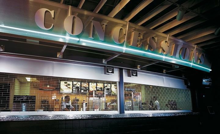 A concession stand secured with a rolling security grille, installed by PS GARAGE DOORS in Grand Forks, ND