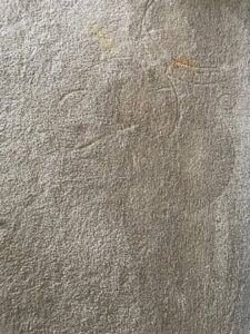 A close-up of a dirty carpet with visible stains, indicating a need for professional cleaning by West & Co Cleaning Services in Laurel, MD