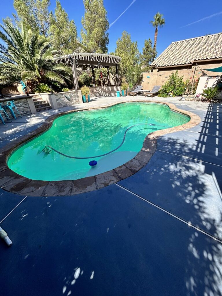 Close-up of dirty pool filter cartridges needing cleaning, showcasing the maintenance services of Aloha Pool Cleaning LLC in Las Vegas, NV.