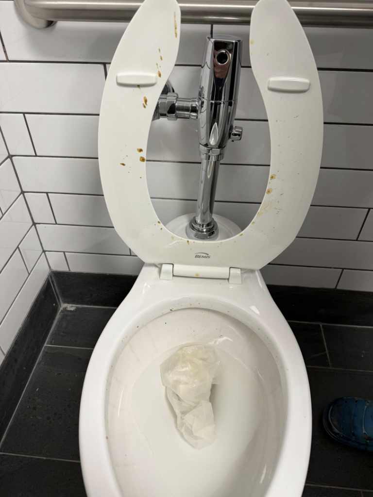 Dirty toilet before cleaning by We Maid It Two Cleaning Services LLC in Owensboro, KY. Shows need for professional house cleaning.