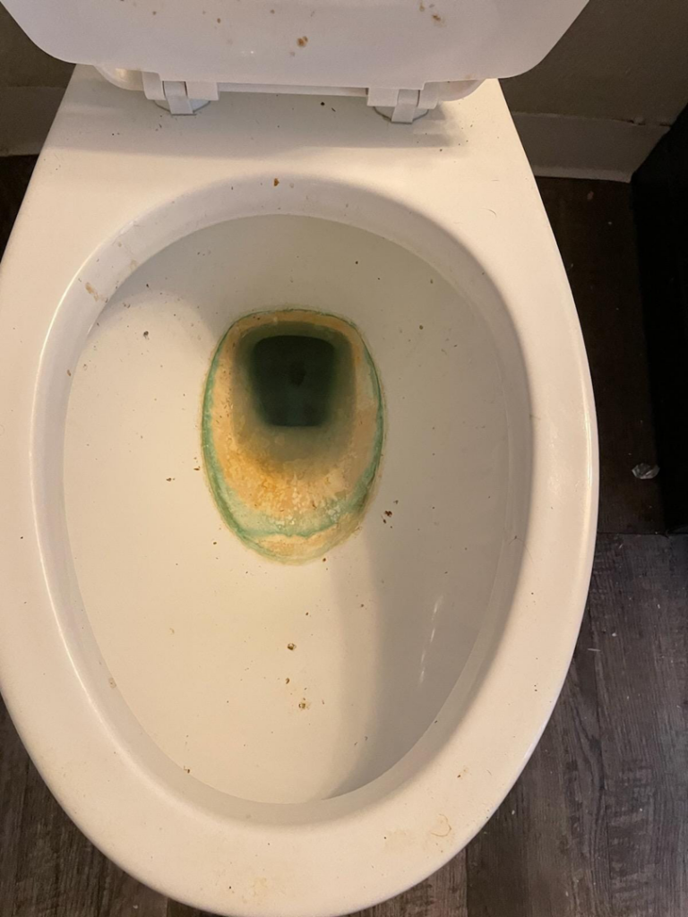 A very dirty toilet bowl with significant stains, demonstrating the need for professional cleaning by Five-S Cleaning Plus in Phoenix, AZ
