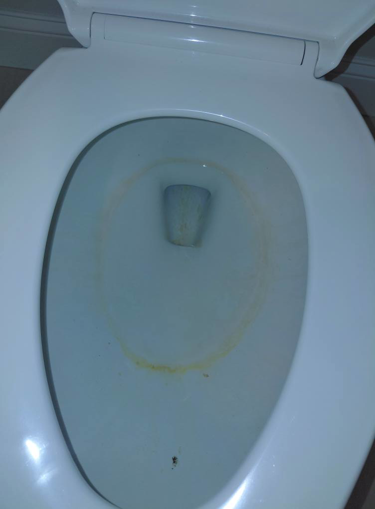 A dirty toilet bowl with visible stains, ready for cleaning by White Lotus Cleaning Services LLC in Nashua, NH.