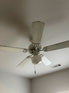 A dusty ceiling fan before professional cleaning by Ascent Cleaning Solutions, LLC in Nashville, TN