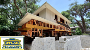 A large house structure professionally elevated by Atlas Lifting & Demo LLC in Hilton Head Island, SC