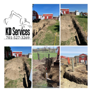 Excavation and pipe installation for water management by KD Services - Excavating in Bismarck, ND