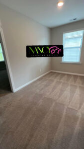 A freshly cleaned carpeted bedroom in a home by Nancy B's Cleaning Service LLC in Atlanta, GA.