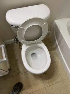 A freshly cleaned toilet after professional house cleaning by Right Now Cleaning Services in Toledo, OH.