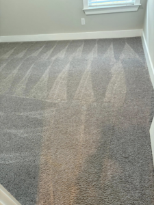 A freshly vacuumed carpet with distinct lines, showcasing professional cleaning by Ríos cleaning services in Greeley, CO.