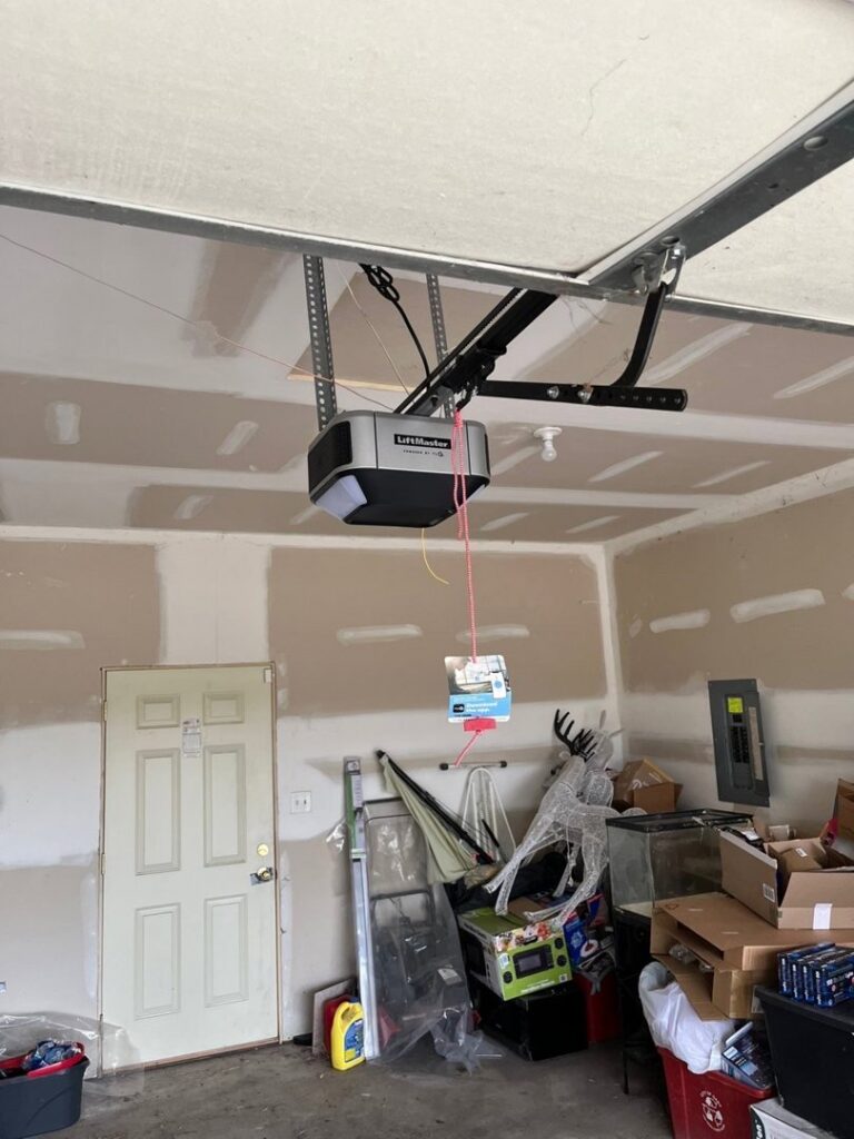 A LiftMaster garage door opener installed in a residential garage by K & B Door Co. in Las Vegas, NV