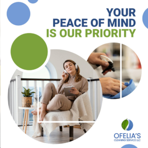 A hand spraying and wiping a surface, showcasing cleaning services by Ofelia's Cleaning Service in Evanston, WY.