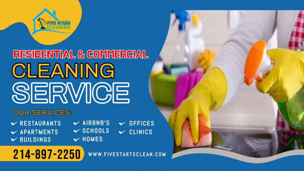 Hands in yellow gloves cleaning a kitchen sink with a sponge and spray bottle for Five Stars Cleaning in Dallas, TX