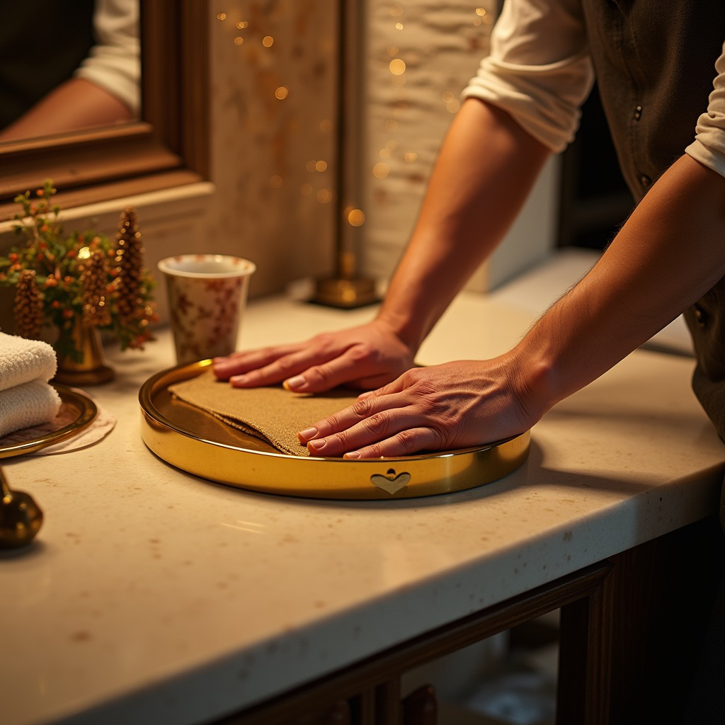 Hands wiping a clean countertop with a cloth at Simplicity Services in Las Vegas, NV