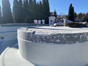 A hot tub or spa undergoing renovation, demonstrating the expertise of Battle Born Pool & Spa in Sparks, NV.