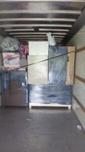 Various household items securely packed inside a Family Movers 615 LLC moving truck in Goodlettsville, TN.