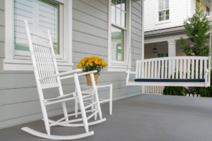 A house featuring light grey horizontal siding, showcasing quality work by Ideal Siding Nashville, TN.