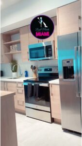 A modern kitchen made spotless by the expert house cleaning services of Real Maids of Miami, LLC in Miami, FL.