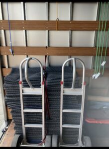 Moving equipment, including hand trucks and blankets, inside a truck for Fatboy Slims Moving Company in Colorado Springs, CO.