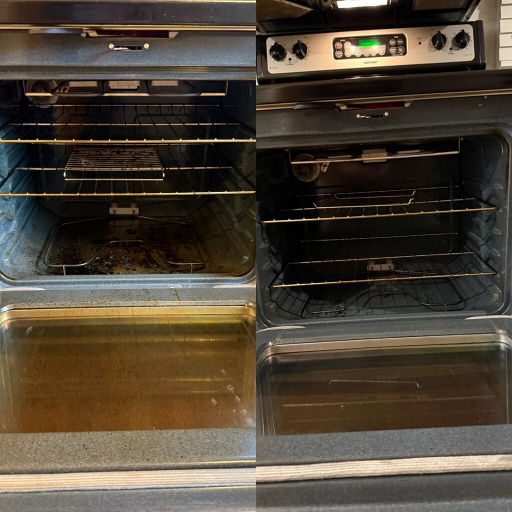 A meticulously cleaned oven interior, showcasing the deep cleaning expertise of GentleNest Home Cleaning in Livonia, MI.