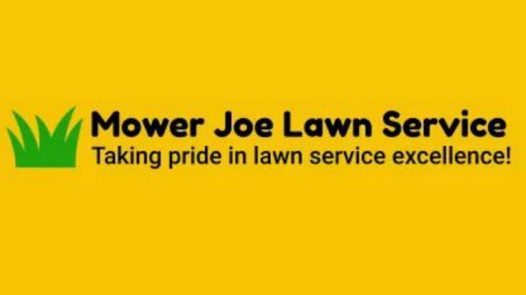 A person using a string trimmer to edge grass around a tree for Mower Joe Lawn Service in Omaha, NE.