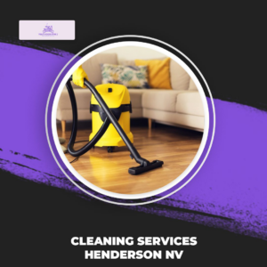 A person vacuuming a wooden floor with a yellow vacuum cleaner for Hightower Private Housekeeping in Henderson, NV.
