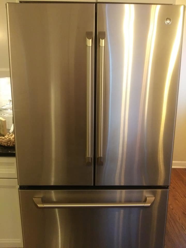 A polished stainless steel refrigerator, reflecting the high-quality cleaning service provided by Jessie Clean in Indianapolis, IN.